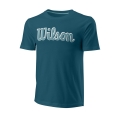 Koszulka tenisowa Wilson Script Eco Cotton (Bawełna, Slim Fit) niebiesko-zielona męska